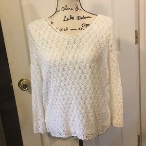 Wh knitted 3/4 sleeve blouse Croft & barrow